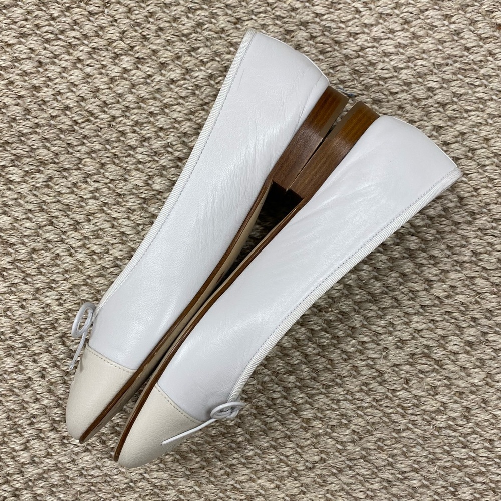 Authentic Chanel white & cream ballet flats 37.5 - Picture 4 of 12